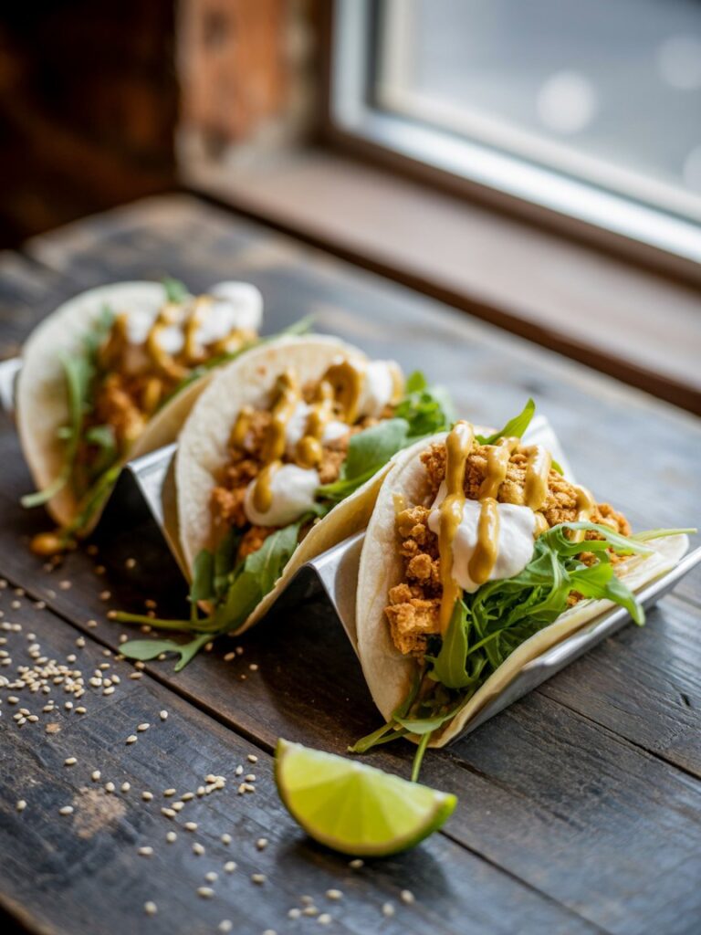 Pomysły na śniadanie bez węglowodanów 1 tacos-z-rukola-serem-sosem